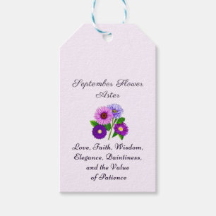 Étiquettes-cadeau Septembre Mois de naissance Aster personnalisé