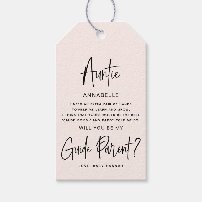Étiquettes-cadeau Serez-vous mon guide Photo parent (Devant)