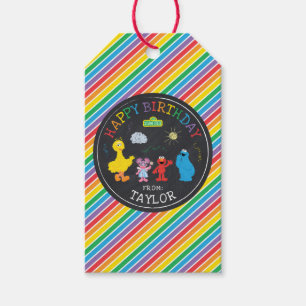 Étiquettes-cadeau Sesame Street Chalkboard Arc-en-ciel Anniversaire