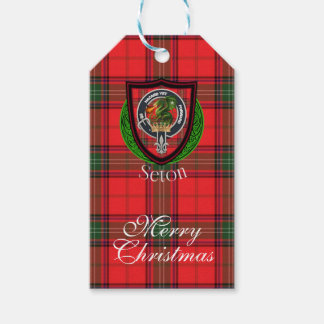 Étiquettes-cadeau Seton Scottish Clan Tartan & Crest
