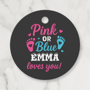 Étiquettes Cadeau Sexe personnalisé Révéler rose ou bleu bébé Showe