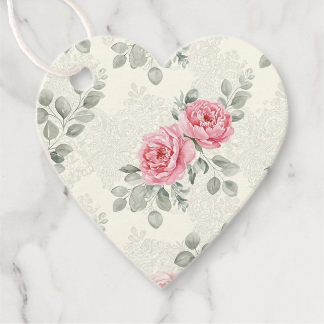 Étiquettes Cadeau Shabby Chic Mariage, par Natasha Us (Devant)