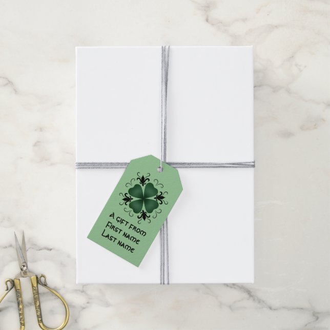 Étiquettes-cadeau Shamrock victorien chic (Avec de la ficelle)