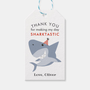 Étiquettes-cadeau Sharktastic Anniversaire Merci de fête Favoriser