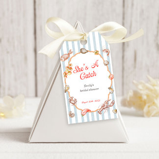 Étiquettes-cadeau She's A Catch Lobster Coastal Bridal Shower