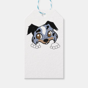 Étiquettes-cadeau Shetland Sheepdog Blue Merle Tri Fouineur Dessin A