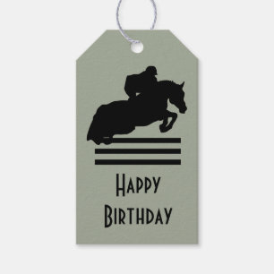 Étiquettes-cadeau Show Jumper Silhouette pour les amateurs de chevau