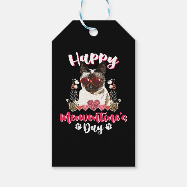 Étiquettes-cadeau Siamese Cat Meowentines Funny Valentines (Devant)