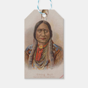 Étiquettes-cadeau Signaux de fumée : Lakota Indian Chief Sitting Bul