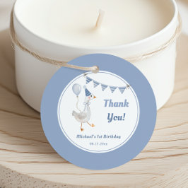 Étiquettes Cadeau Silencieux Goose Blue Boy Anniversaire