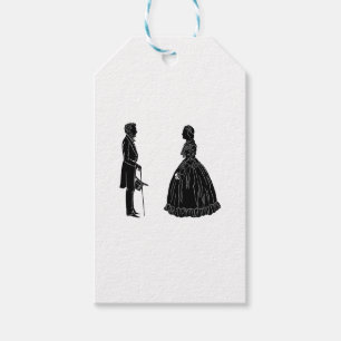 Étiquettes-cadeau silhouette d'abraham lincoln et de mary todd linco