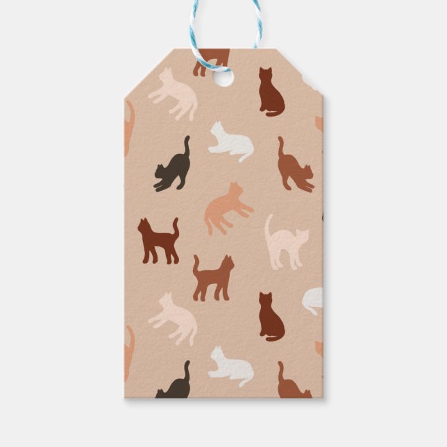 Étiquettes-cadeau Silhouette de chat (Devant)