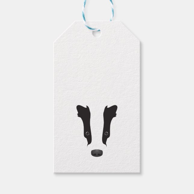 Étiquettes-cadeau Silhouette du visage du Badger (Devant)