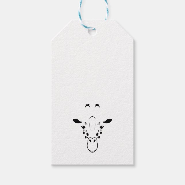 Étiquettes-cadeau Silhouette face Giraffe (Devant)