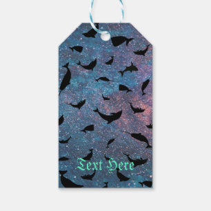 Étiquettes-cadeau silhouette requin baleine pente galaxie espace