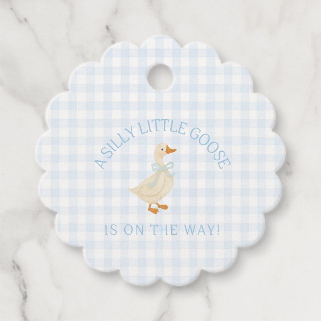 Étiquettes Cadeau Silly Little Goose Baby Shower  (Devant)