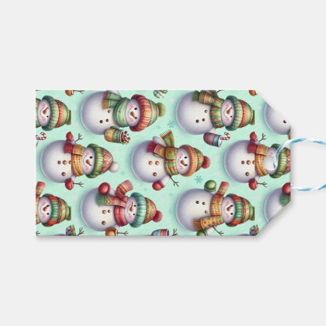 Étiquettes-cadeau Silly Snowmen (Devant (Horizontal))