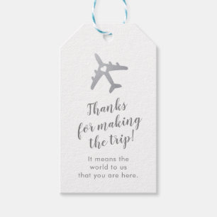 Étiquettes-cadeau Silver Destination Mariage Voyage Thème Carte Plac