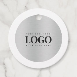 Étiquettes Cadeau Silver Metallic Business Company Logo personnalisé