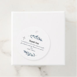 Étiquettes Cadeau Simple aquarelle branche d'olivier Baptême