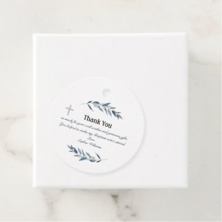 Étiquettes Cadeau Simple aquarelle branche d'olivier Baptême