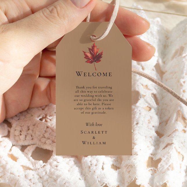 Étiquettes-cadeau Simple Automne Terracotta Destination Mariage Bien (Créateur téléchargé)
