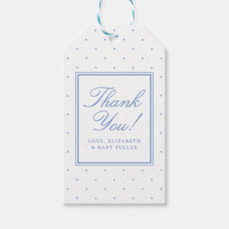 Étiquettes-cadeau Simple Belles Taches Bleues Baby Shower