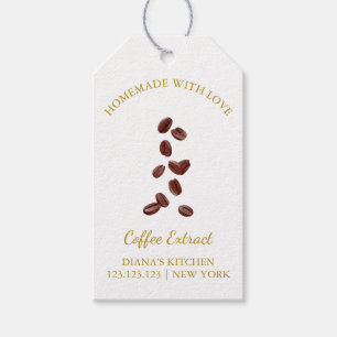 Étiquettes-cadeau Simple café fait maison Extrait Hang Tag l Blanc