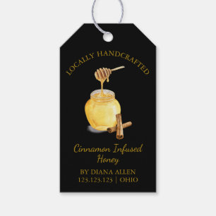Étiquettes-cadeau Simple cannelle infusée de miel Hang Tag l Noir