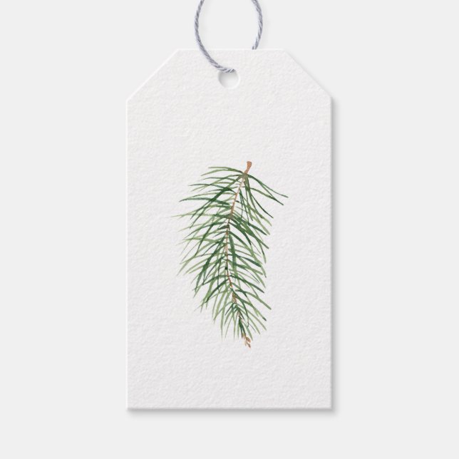 Étiquettes-cadeau Simple classique À feuillage persistant Arbre de N (Devant)