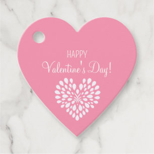 Étiquettes Cadeau Simple coeur blanc sur Heureuse Sainte-Valentin ro