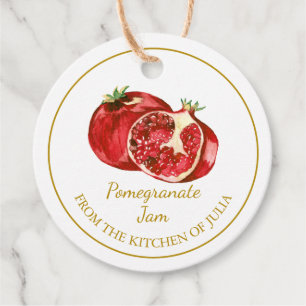 Étiquettes Cadeau Simple confiture de grenade maison Hang Tag l Blan