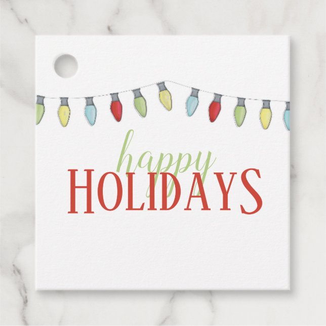 Étiquettes Cadeau Simple Cute Custom Holiday Modèle de Noël (Devant)