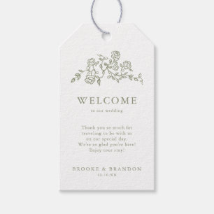 Étiquettes-cadeau Simple Delicate Floral Timeless Sage Mariage vert