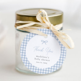 Étiquettes Cadeau Simple Dusty Bleu En vichy Garçons Baby shower Fav