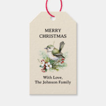 Simple élégant Noël Floral Bird