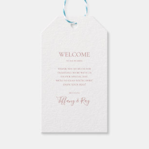 Étiquettes-cadeau Simple Élégant Rose Gold Mariage Accueil