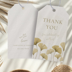 Étiquettes-cadeau Simple Faux Gold Ginkgo Wedding Favor Tags cadeaux
