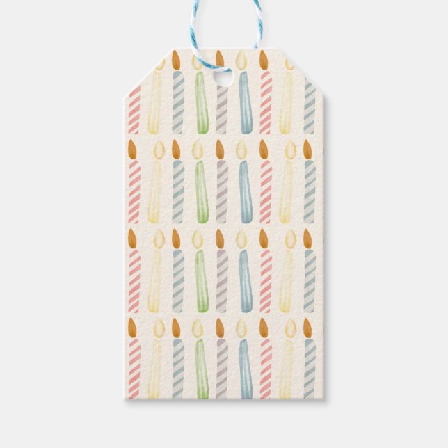 Étiquettes-cadeau Simple fête des bougies d'anniversaire (Devant)