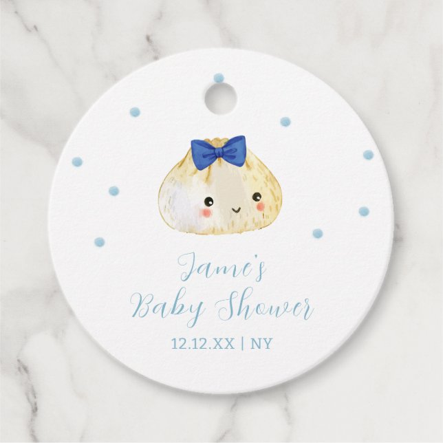 Étiquettes Cadeau Simple garçon Petit Baby shower de dumping (Devant)