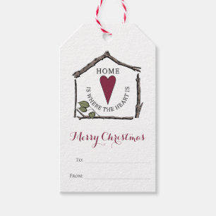 Étiquettes-cadeau Simple maison de Noël est là où le coeur est à par