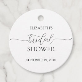 Étiquettes Cadeau Simple Mariage Minimaliste Script Noir & Blanc Sho