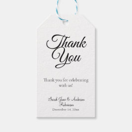 Étiquettes-cadeau Simple minimaliste élégant Merci noir et blanc