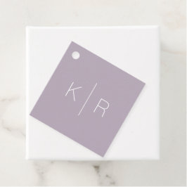Étiquettes Cadeau Simple moderne Lilac Monogramme Mariage Merci