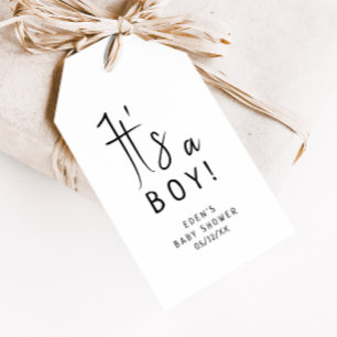 Étiquettes-cadeau Simple moderne Neutre C'est un Baby shower garçon