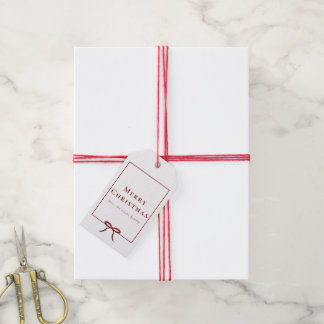 Étiquettes-cadeau Simple Moderne Nœud Rouge
