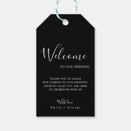 Étiquettes-cadeau Simple Moderne Noir Et Blanc Classique Mariage Chi