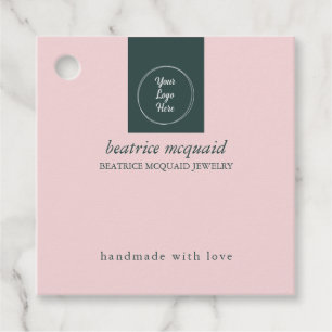 Étiquettes Cadeau Simple moderne rose vierge Votre logo