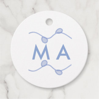 Étiquettes Cadeau Simple monogram add your name letter blue leaf