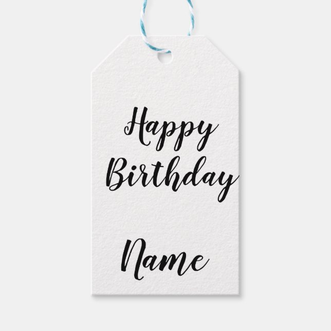 Étiquettes-cadeau simple petit heureux anniversaire ajouter votre no (Devant)
